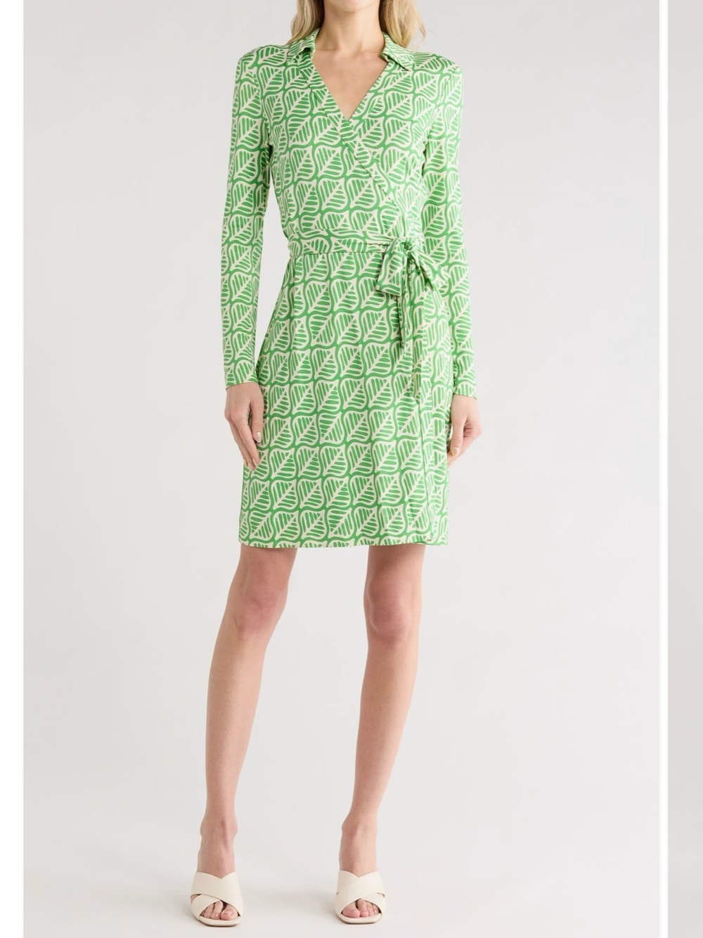 New Diane Von Furstenburg Jeanne Long Sleeve Wrap Dress